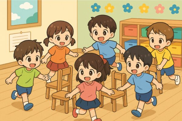 子どもの遊び|椅子取りゲームの様子