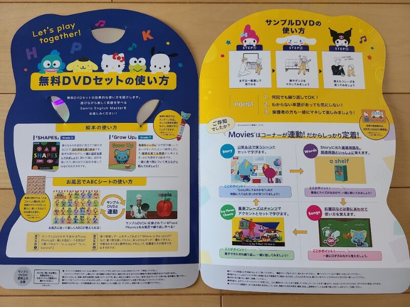 サンリオイングリッシュマスター|DVD利用方法がついています