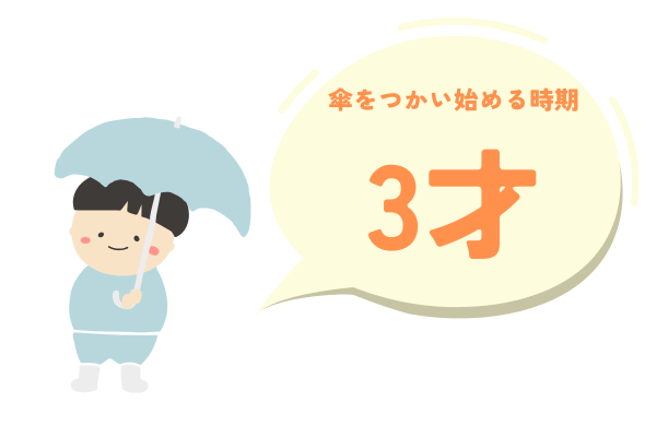 傘をつかい始める時期(3才~)