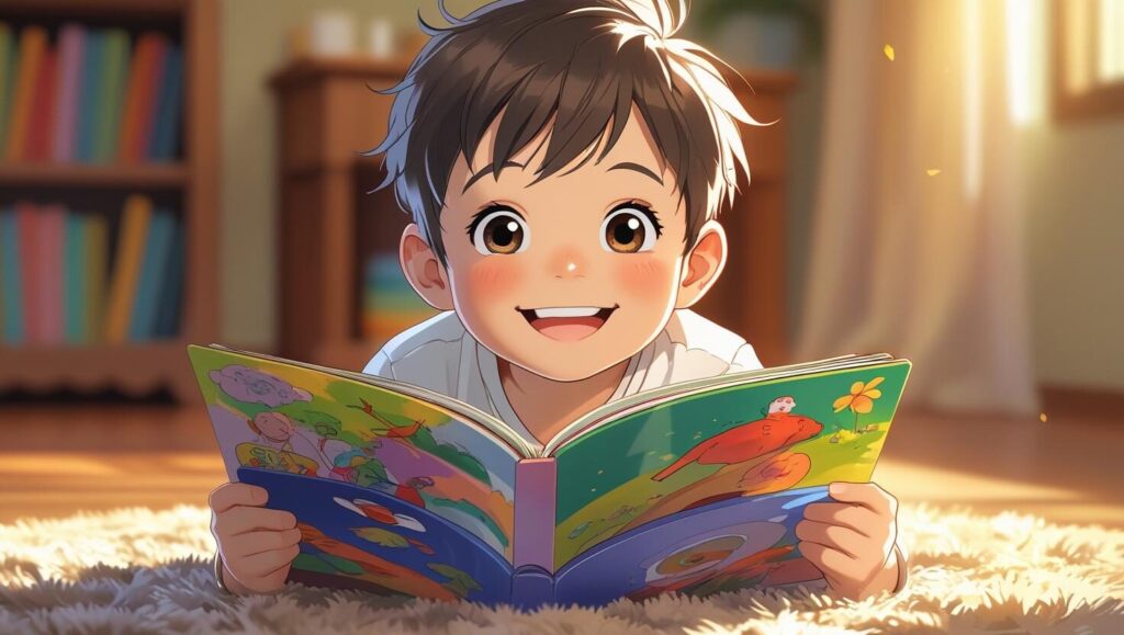 絵本を読む子供4~5歳